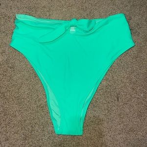 Aerie Green High Waisted High Cut Bikini Bottoms